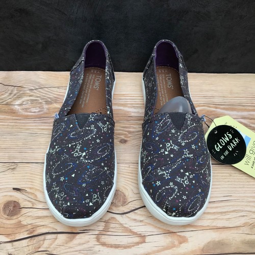 *New* Toms Glow in the Dark Purple Outerspace Slip On Shoes Kids Size 3.5  - Picture 8 of 12