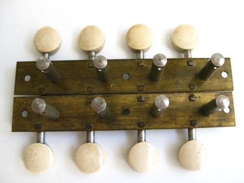 Vintage Martin Lyra Bruno Mandolin Brass Tuners Set for Project Upgrade - Picture 7 of 12