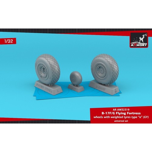 Armory Models AR AW32319 Scale 1/32 B-17F/G Flying Fortress wheels w/ weighted - Picture 3 of 12