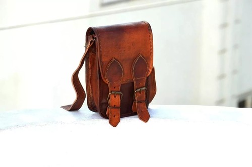 Bolso Bandolera Móvil Mensajero de Cuero Genuino Unisex Bolso de Hombro - Imagen 7 de 8