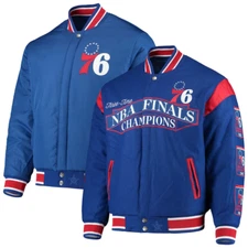 Philadelphia 76ers Coat Mens XL Royal JH Design Championship Reversible Jacket