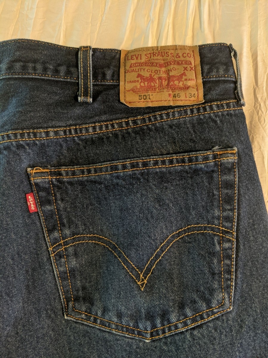 MEN S LEVI S 501 Jeans Straight L5155 537303 SIZE 46 x 34