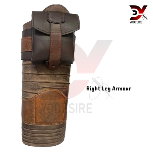 Mandalorian Din Djarin Leather Leg Armour | Inspired By Star Wars Leg Armor PKG - Picture 3 of 7