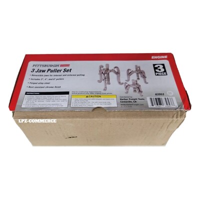PITTSBURGH Three-Jaw Puller Set, 3 Piece remove gears, sprockets