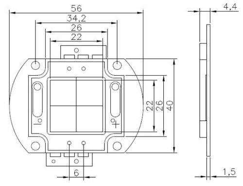 1x 100W High-Power LED Warmweiss - Picture 2 of 2