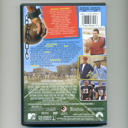 The Longest Yard 2005 sports comedy movie DVD Adam Sandler, Chris Rock, Nelly - Picture 2 of 2