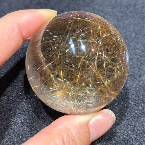 Bola de cristal curativa de cuarzo rutilado esfera rutilada oro transparente natural superior 59,5 mm - Imagen 9 de 10