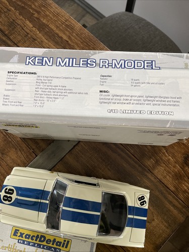 Exact Detail Ken Miles 1965 Shelby R-Model 1/18 Scale with Certificate and Box - Picture 13 of 13