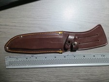Brown Leather Belt Sheath Case Up To A 5"-5.5"Fixed Blade Knife Made In Japan 