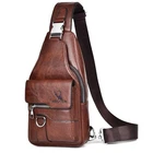 Sling Bag for Men Crossbody Chest Bag,PU leather Over the Shoulder Purse Casu...