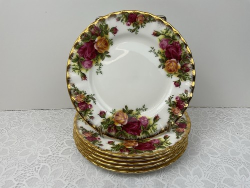Royal Albert Old Country Roses 6 x Placas Laterales 1er Estado Sin Usar 16cm