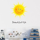 2 Sheets Sun Background Stickers Creative Wall Sticker Decorative Decals