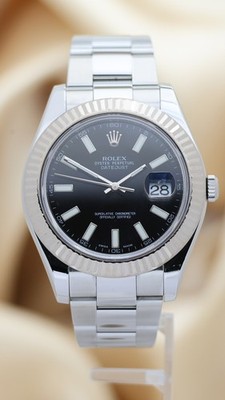 Rolex Datejust II Automatik Herrenuhr Schwarz 116334 Original Papiere + Box