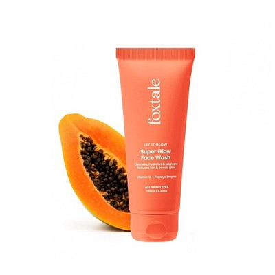 Foxtale Super Glow De-Tan Face Wash | Vitamin C & Papaya Enzyme 100ml Free Ship