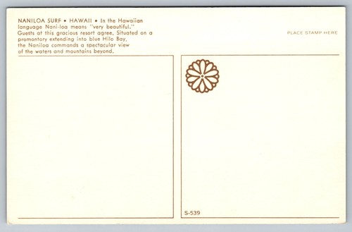 Naniloa Surf Hotel Hilo Bay Hawaii Vintage Postcard Scenic View - Picture 2 of 2