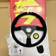 Mowo Montecarlo 350mm 14 Suede Thickened Spoke Steering Wheel Yellow Button Mowo Montecarlo 350mm 14 Suede Thickened Spoke Steering Wheel Yellow Button