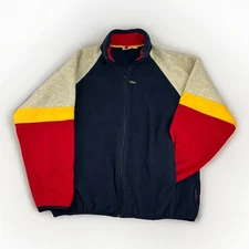 VTG Woolrich Polartec  Fleece Jacket Men's L Color Block Full Zip Made in USA!!!