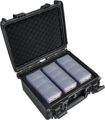 Waterproof 102-Slab Card Storage Case with Dividers and Lockable Features - Picture 3 of 9