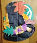 Vintage Yard Flag Banner Pilgrim Hat Halloween Fall Pumpkin Autumn Thanksgiving