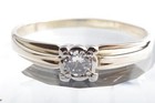Saphir Diamant Brillant Ring 0,20ct 585 14K Gelbgold Gr. 58 -