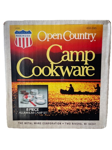 Vintage Open Country Camp Kochgeschirr/Wanderer Metall Mess Kit Tassen, Pfanne, Topf, Teller