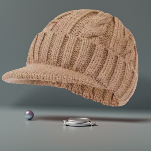 Woll Strick Schirmmütze - Unisex Winter Thermomütze, Outdoor Warmhalten Kopfbedeckung - Bild 6 von 12