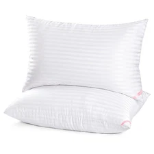 Hotel-Style Bed Pillows Queen Size 2 Pack Soft Down Alt for All Sleepers