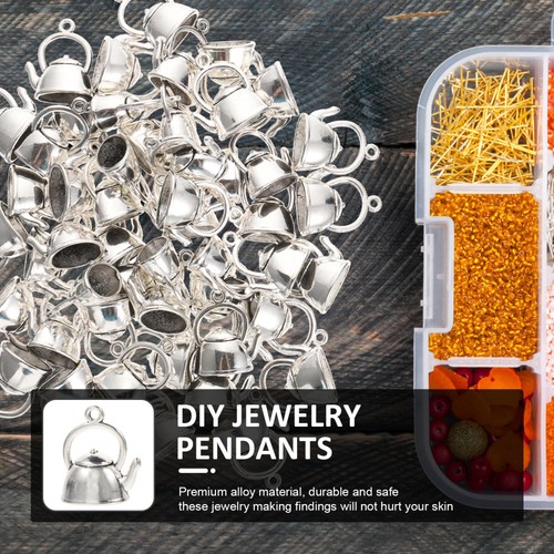 50 Pcs Small Teapot Pendant Child Jewelry Charm Cup Charms Making - Picture 3 of 12
