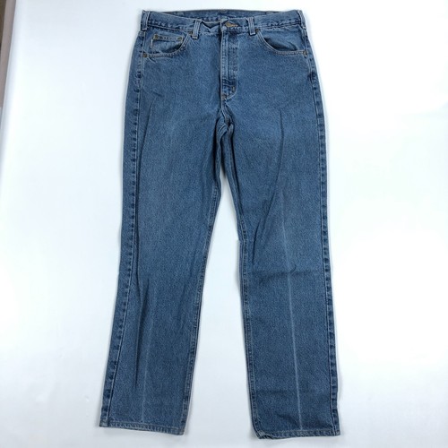 Carhartt Jeans Mens 34x32 Blue Denim Pants American Work B18 DST