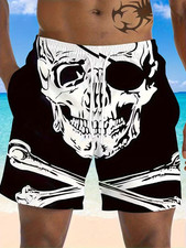 Pirate Skull  Crossbones Hawaiian Shorts