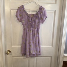 No Boundaries Juniors' Shirred Waist Peasant Dress Medium 7-9