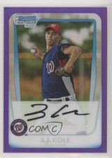 2011 Bowman Chrome Prospects Purple Refractor 258/799 AJ Cole #BCP160 sh7