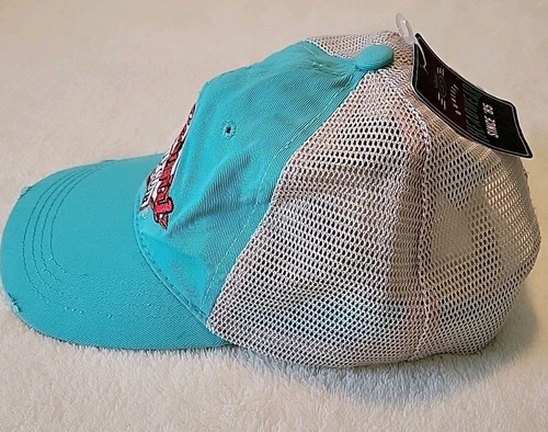 Vintage Cowgirl Cap Club Trucker Hat Turquoise & Wheat Embroidered New - Picture 4 of 5