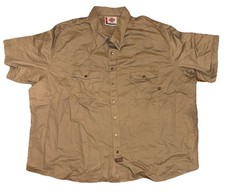 NWT Dickies Men's Short Sleeve Heavy Cotton Button Up Work Shirt KHAKI Size 5XL