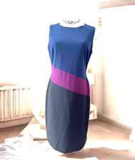 Tommy Hilfiger Colorblock Sheath Dress Size 6 Navy Purple Black
