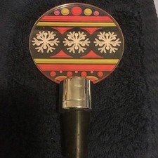Snowflake Art Deco Bottle Stopper, Metal Plastic, Multicolor, Holiday Theme