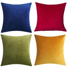 Pack of 4 Gold Velvet Cozy Decorative Throw Pillow Covers 18x18 Soft Cushion ...