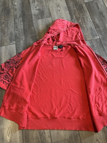 Harley Davidson Red Hoodie with Gems Full Zip Womens Size XL - Picture 5 of 7