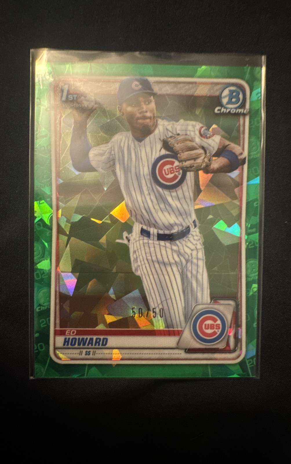 2020 Bowman Chrome Draft Sapphire Edition - Ed Howard #BD-98 Green 50/50 (RC)
