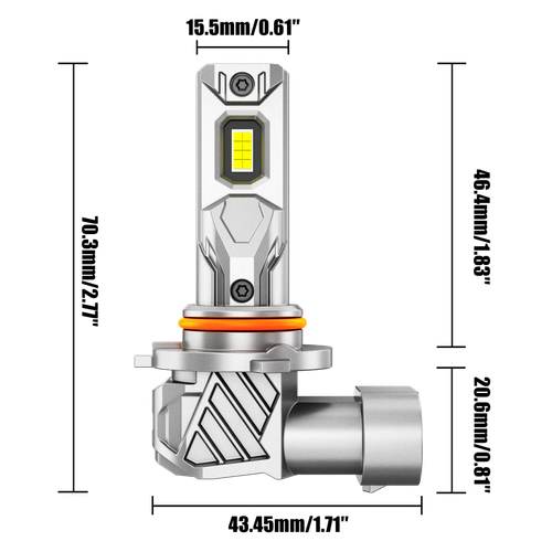 For Dodge Charger 2011 2012 2013 2014 AUXBEAM H11 9005 LED Headlight Hi/Low Beam - Picture 2 of 12