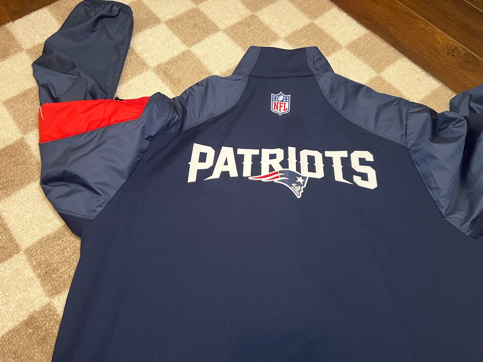 SACAI X NIKE Giacca a vento New England Patriots Nike Onfield blu navy 1 4 zip uomo taglia L