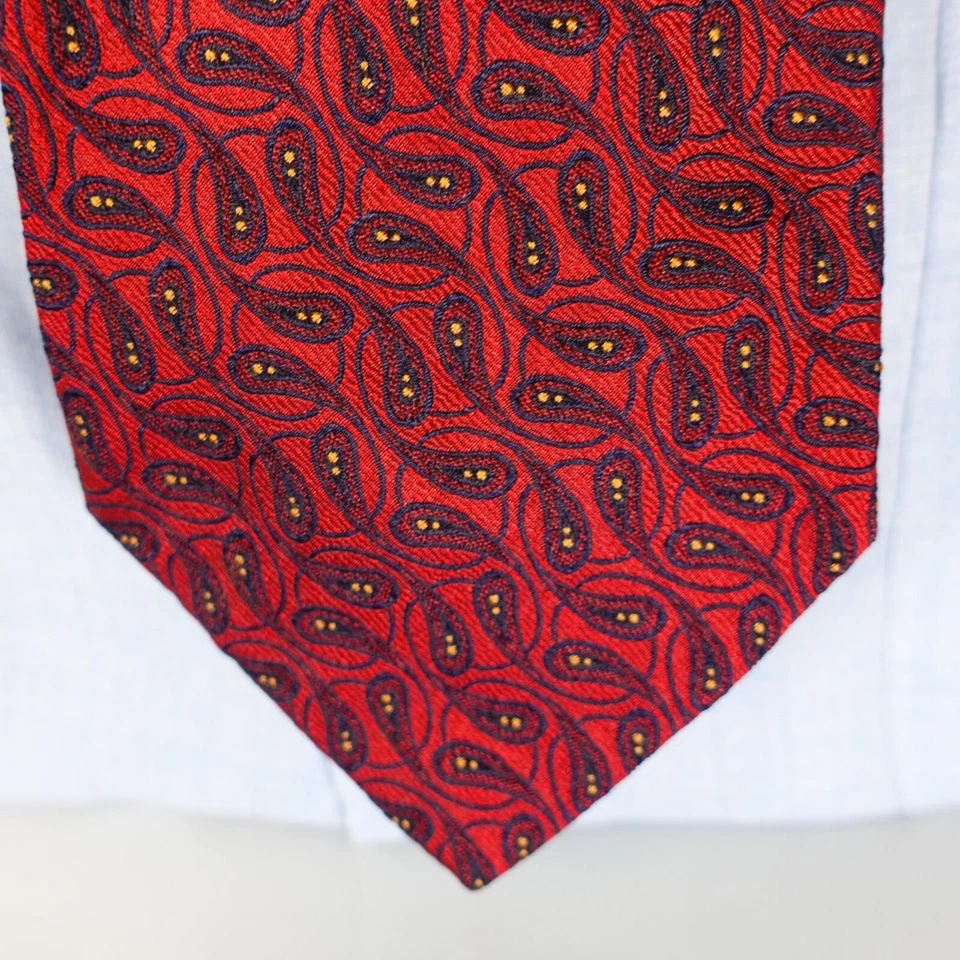 Corbata de cuello tejida jacquard para hombre roja borgoña lágrima cachemira lazo HOMBRE DE HOY Italia Foto 2 de 4