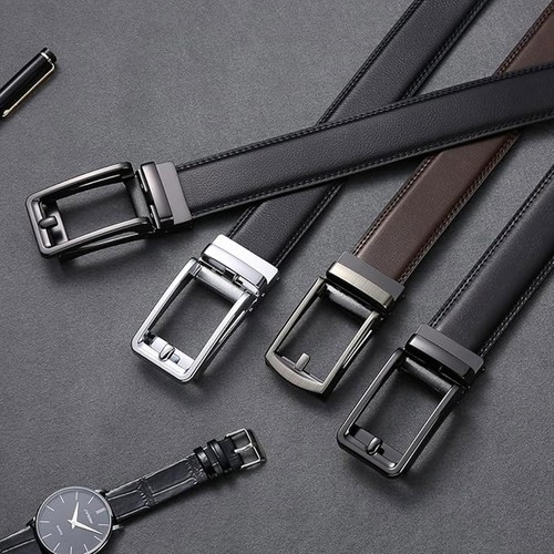Men's Ratchet Belt Genuine Leather Mens Belt with Slide Ratchet Belts for men - Picture 3 of 54