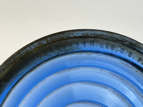 Blaue Corning Glas gerippte Laterne Signallampe Linse 5 D 3 1/2 F Eisenbahn - Bild 9 von 13