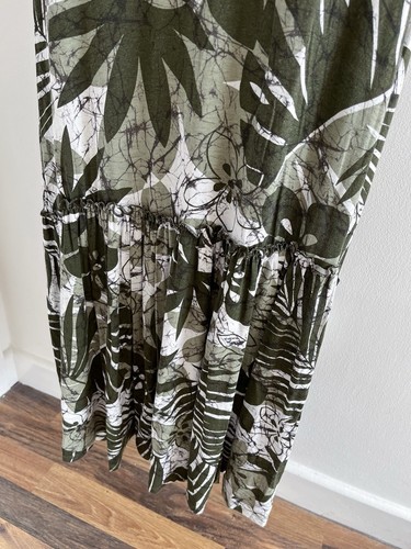 Jane Norman green & white tropical print maxi dress Size 10 - Picture 7 of 8