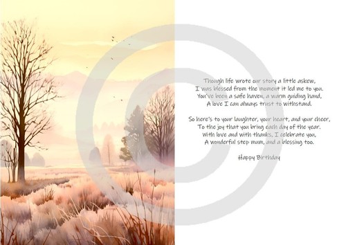 NEUES DESIGN Happy Birthday Stiefmutter. Like A Mum To Me. Geburtstagskarte A5 Größe - Bild 2 von 4