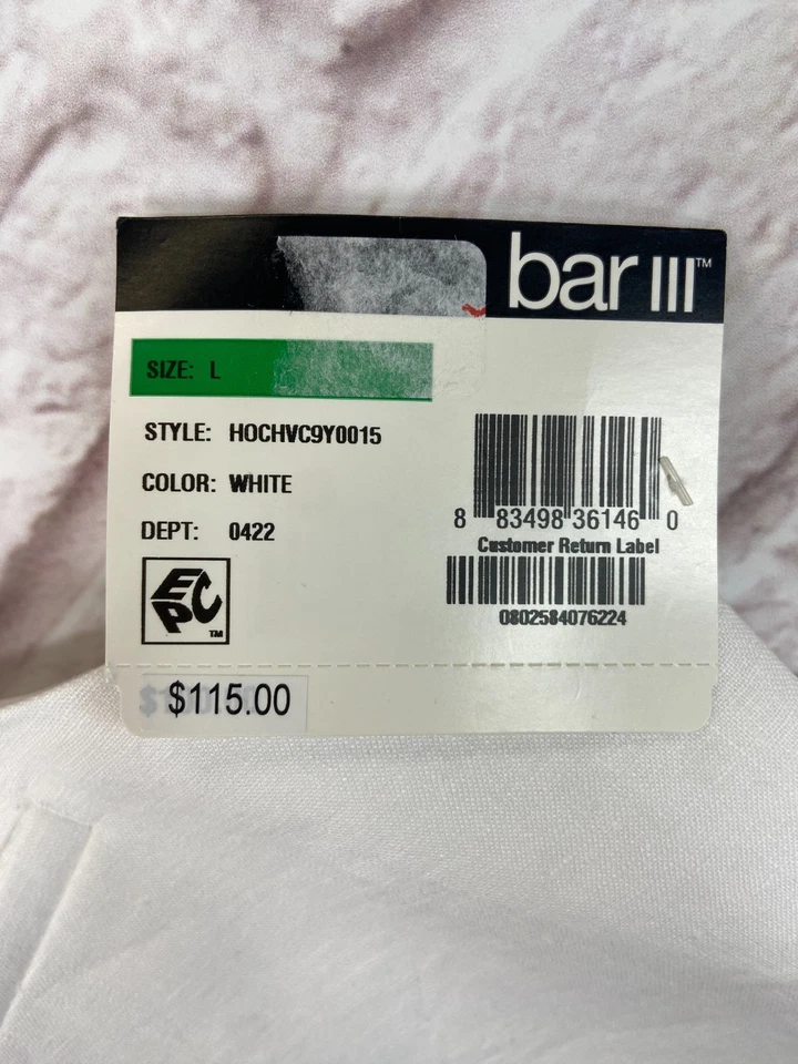 Nuevo Chaleco Chaleco de Boda Formal BAR III Para Hombres Blanco Algodón ELASTIZADO AJUSTADO 'L' Foto 3 de 4