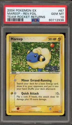Pokemon Mareep EX Team Rocket Returns Reverse Holo #67 PSA 10 Gem Mint