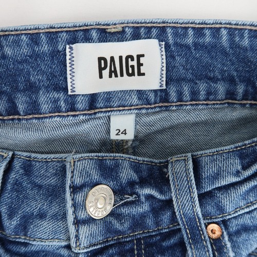 PAIGE Sasha Jeans Womens 24 Blue Wide Leg High Rise Distressed Denim - Picture 8 of 10