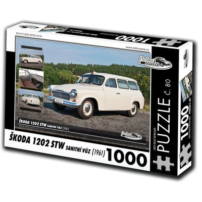 RETRO-AUTA Puzzle Nr. 80 Skoda 1202 STW Krankenwagen (1961) 1000 Teile